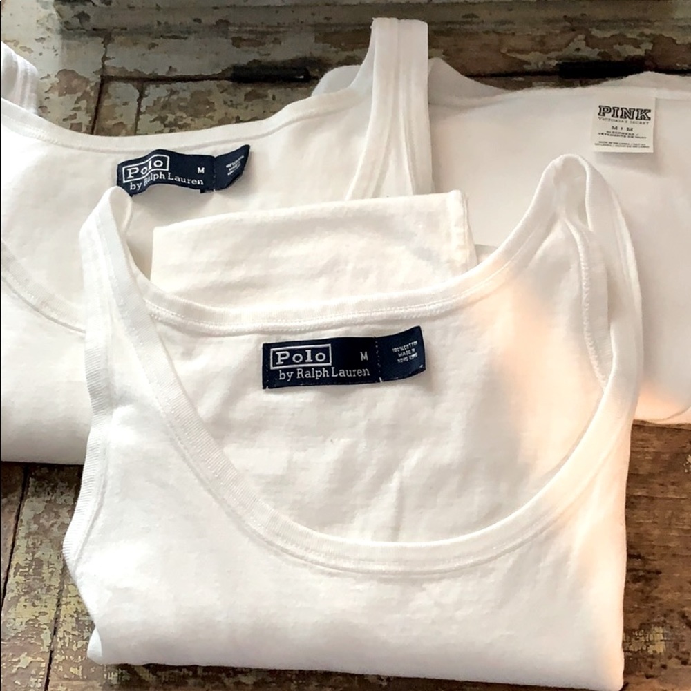 Polo and Pink cotton tank/v-neck shirts